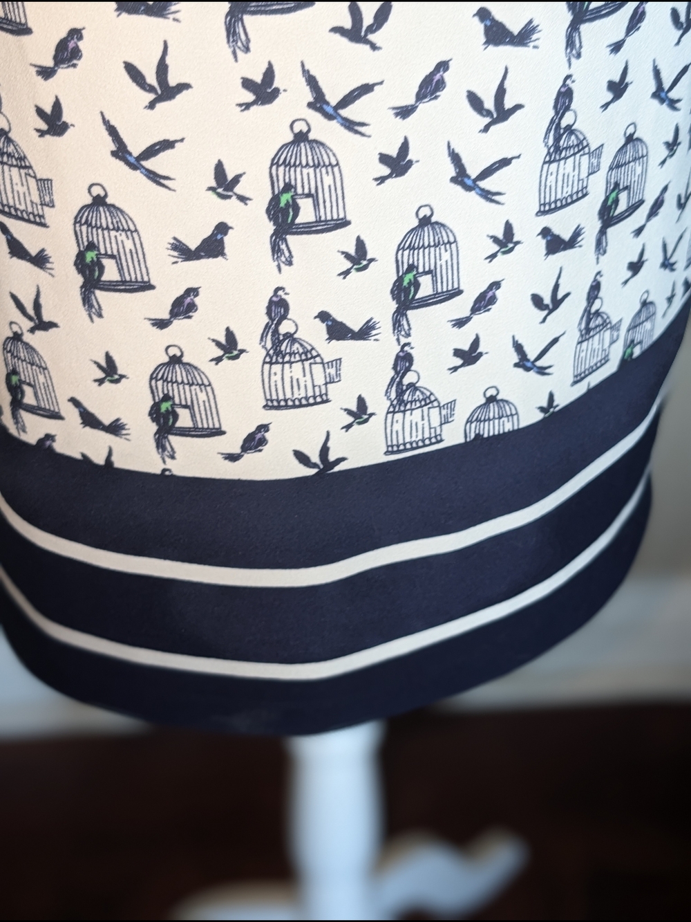 Julian Taylor Navy & White Printed Sleeveless Shift Dress - Picture 2 of 6